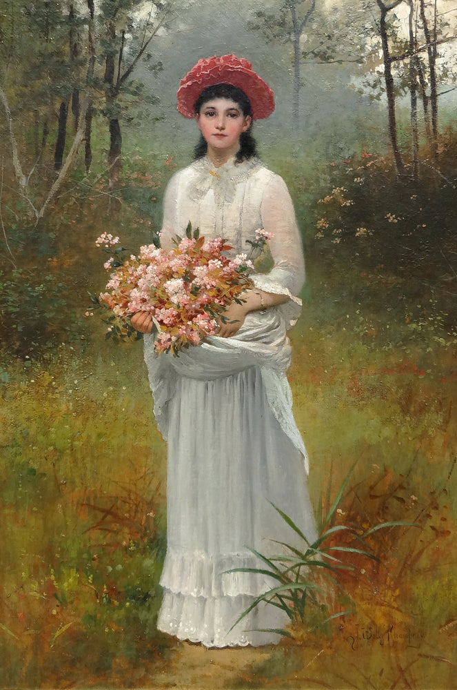 Lady Holding Flowers