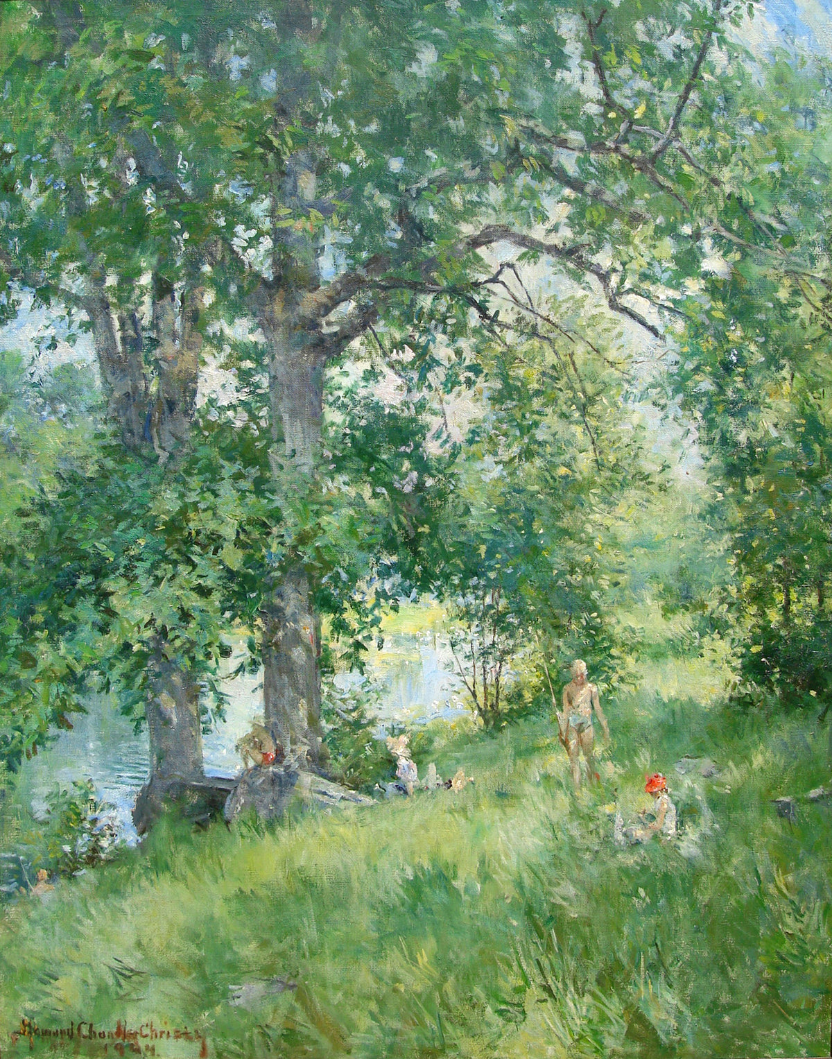 Fishing Along a Stream