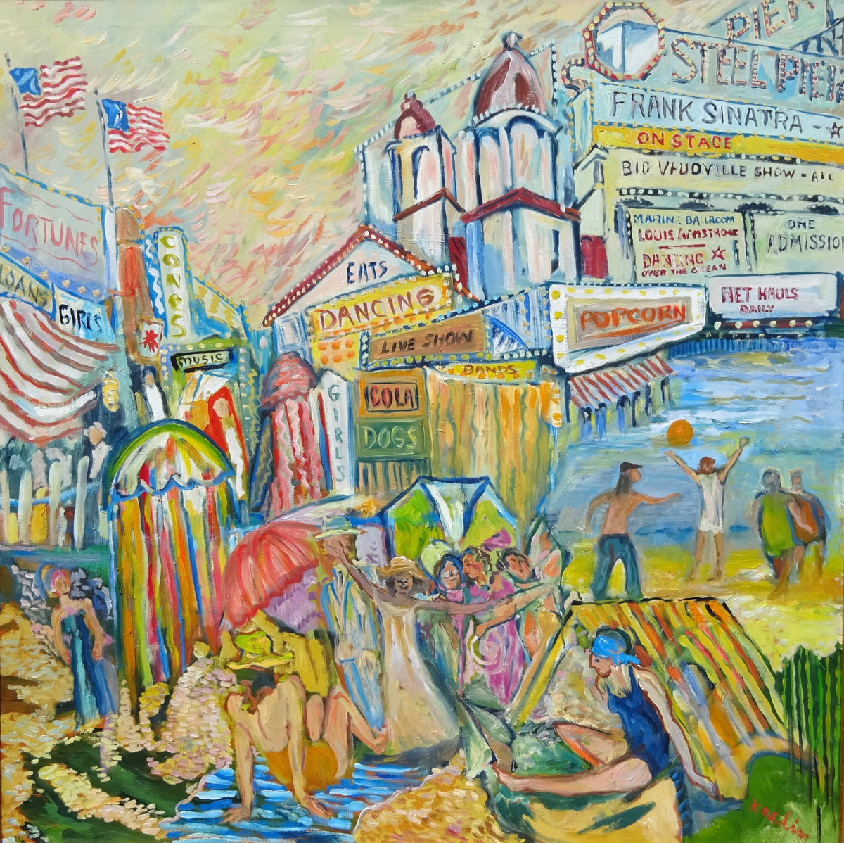 Beach Party Near Steel Pier