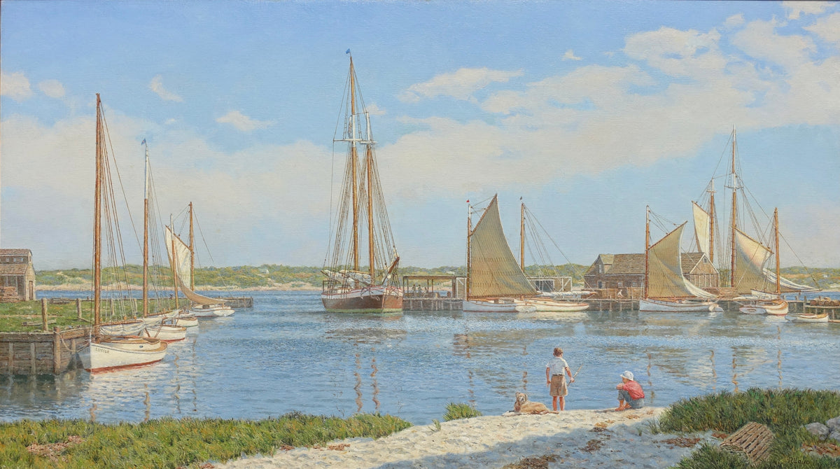 Nantucket Catboats, Drying Sails