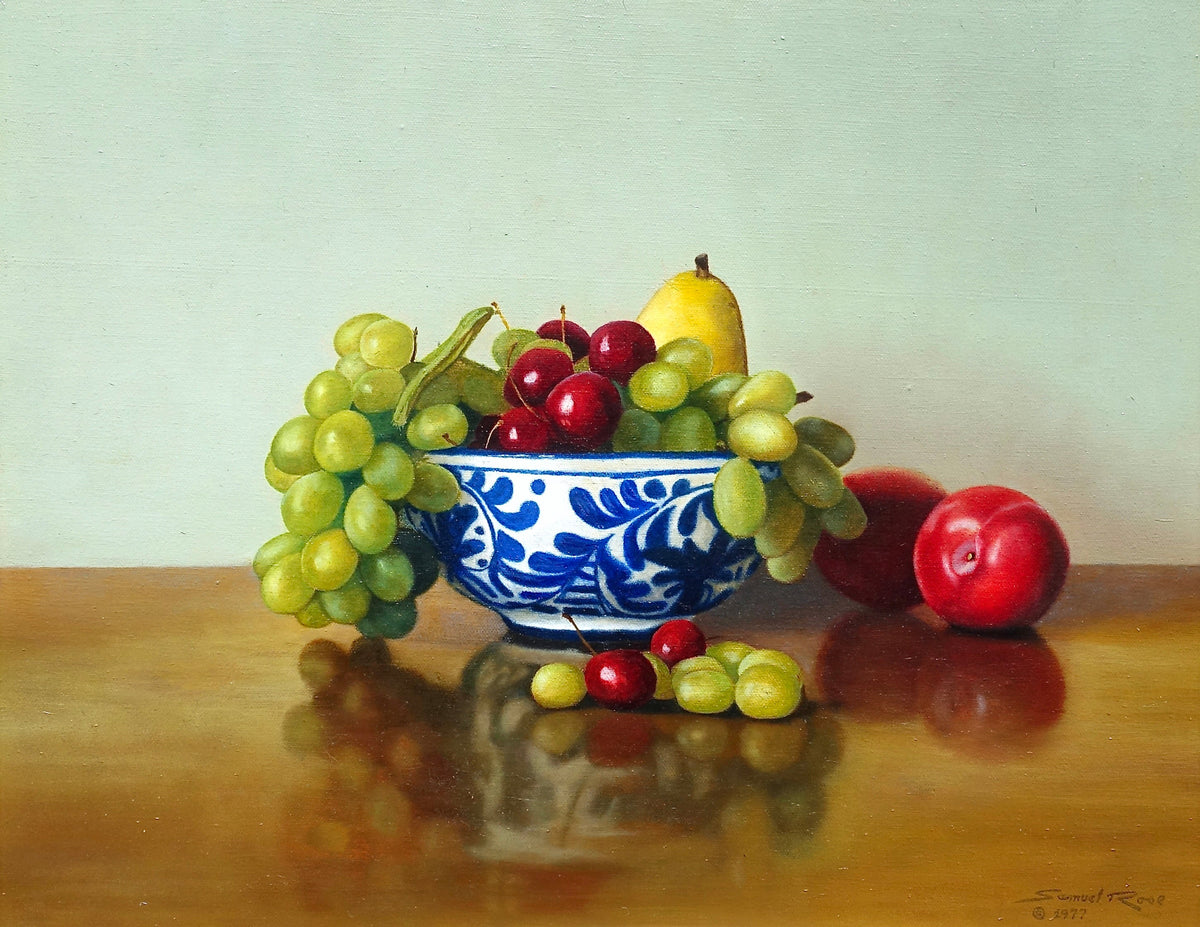 Blue Bowl with Fruit