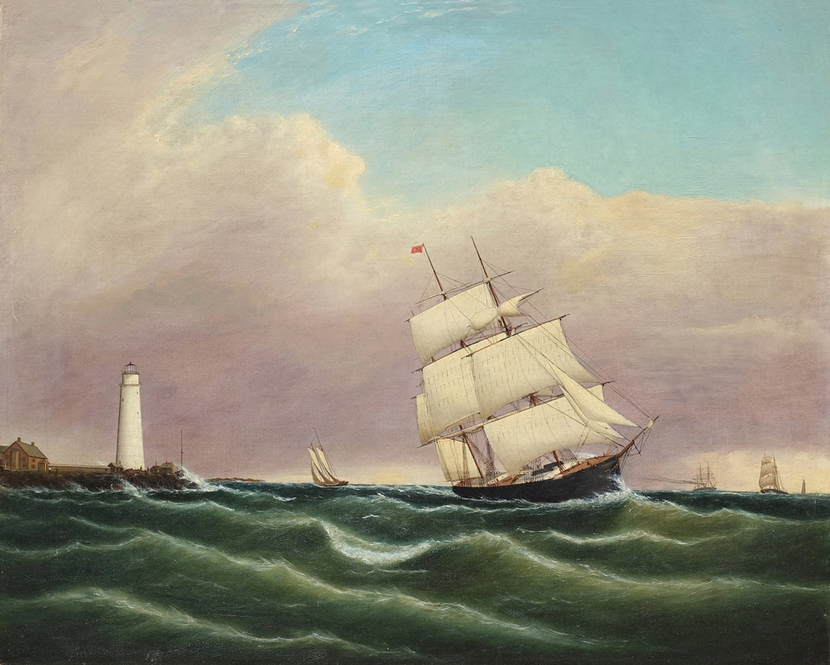 Ship Passing Boston Light, 1877
