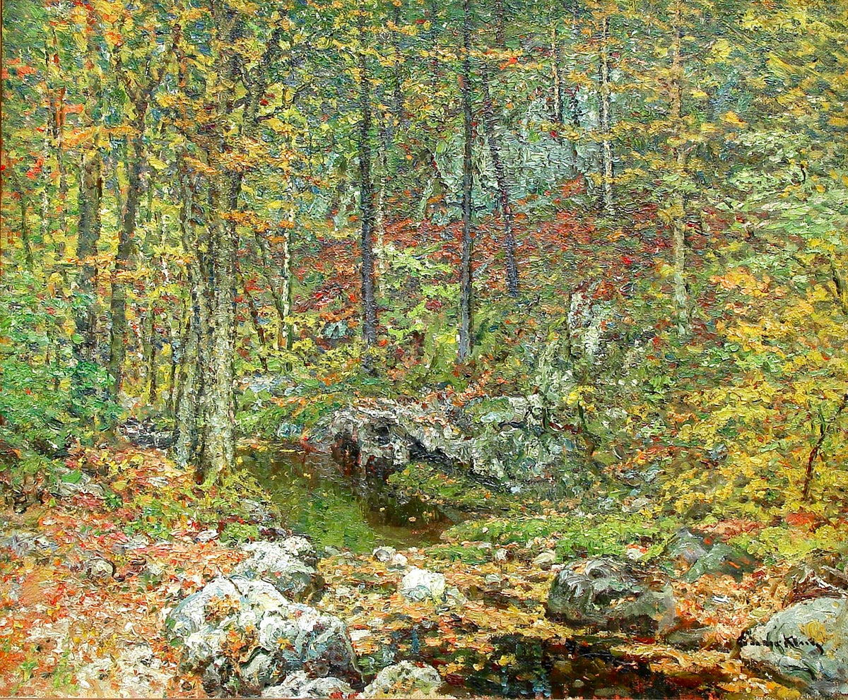 Shaded Pool, Falling Leaves