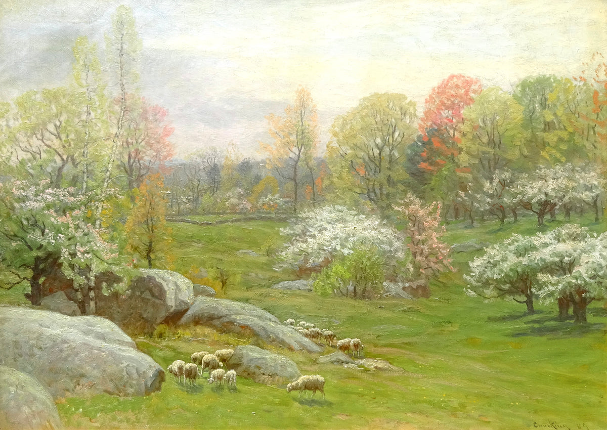 Sheep in Spring, Apple Blossoms, 1889